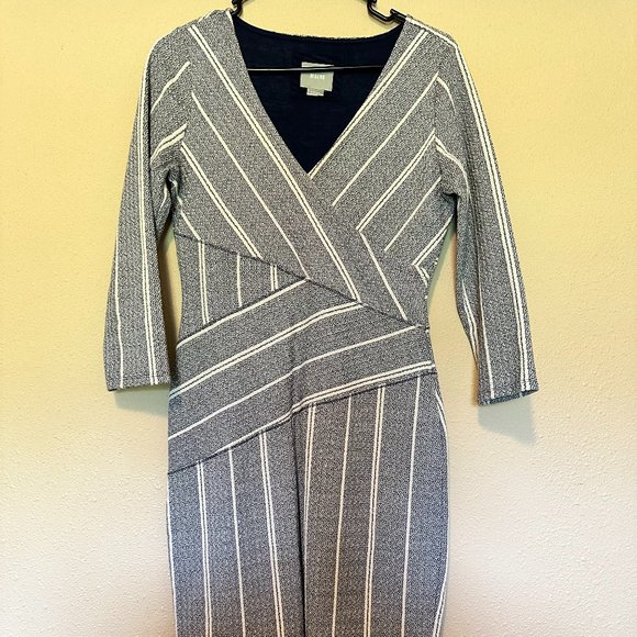 Mauve Small Blue Stripped Dress - Picture 1 of 2